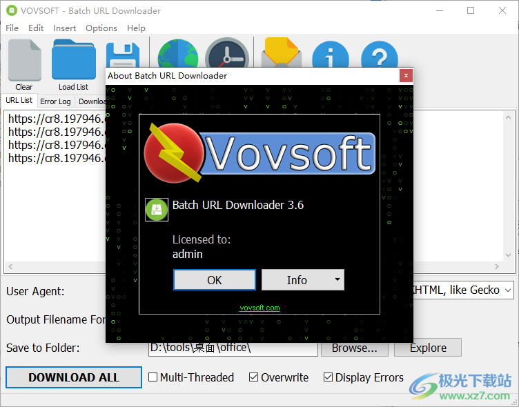VOVSOFT Batch URL Downloader(批量下載器)