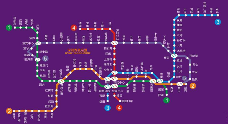 深圳地铁线路图英文版