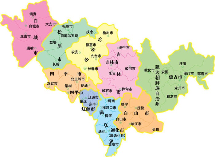   吉林省行政区划图2019 大图
