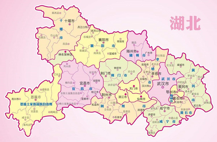 湖北省行政区划图大图