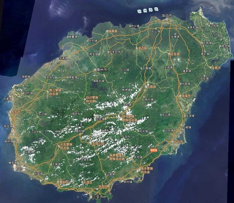 海南卫星地图全图高清版大图(1)
