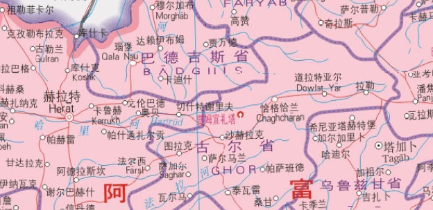 阿富汗地图电子版大图 中文版