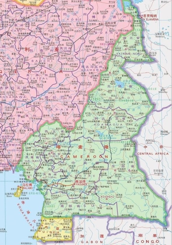 喀麦隆地图高清版大地图 完整版
