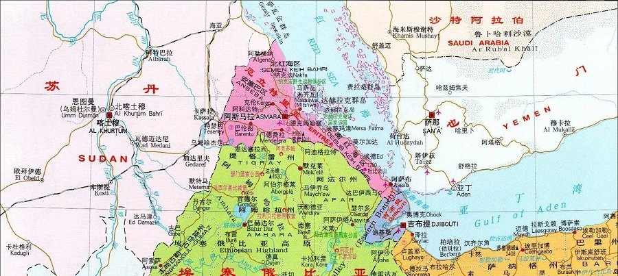 厄立特里亚地图高清版大地图