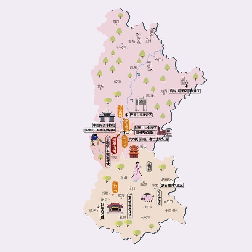景德镇地图行政区划