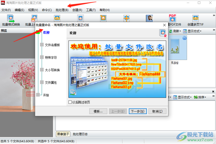 淘淘图片批处理之星批量对文件重命名方法