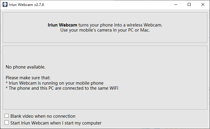 Iriun Webcam(手机作为电脑摄像头)(1)