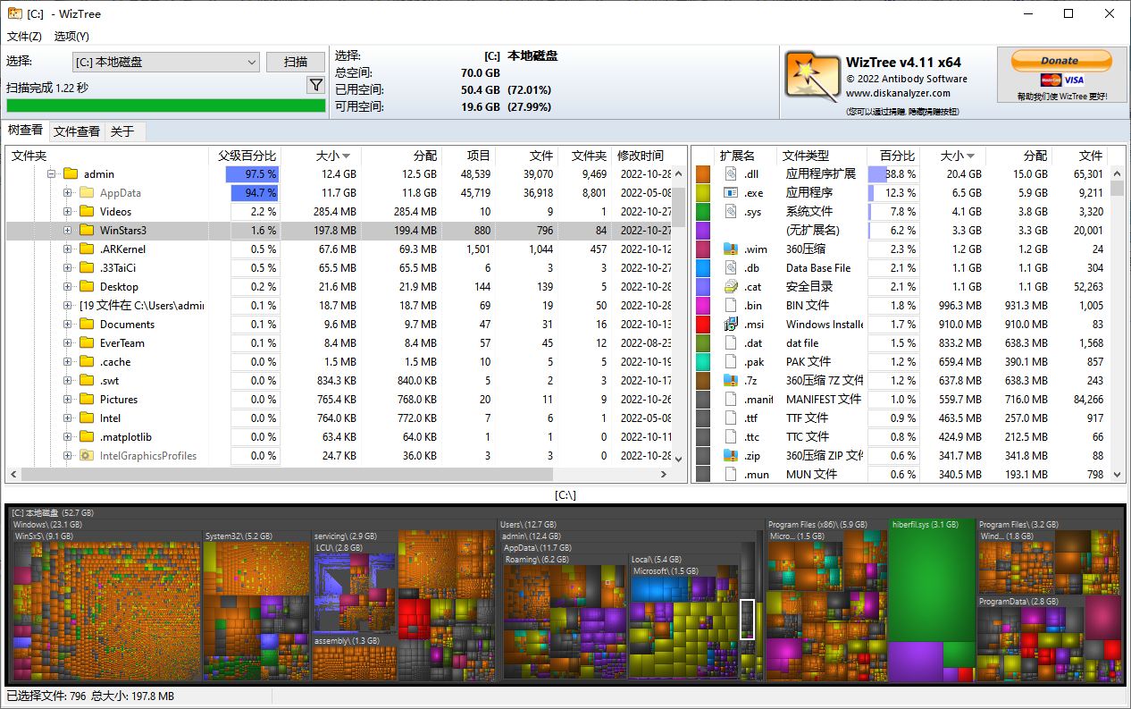 wiztree硬盘文件占用分析软件(1)