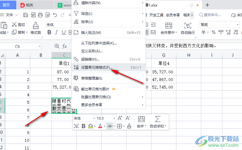 WPS表格中字数太多显示不全的解决方法