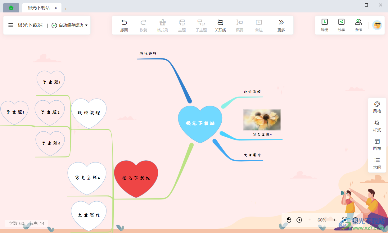 思维导图合并两个主题图片