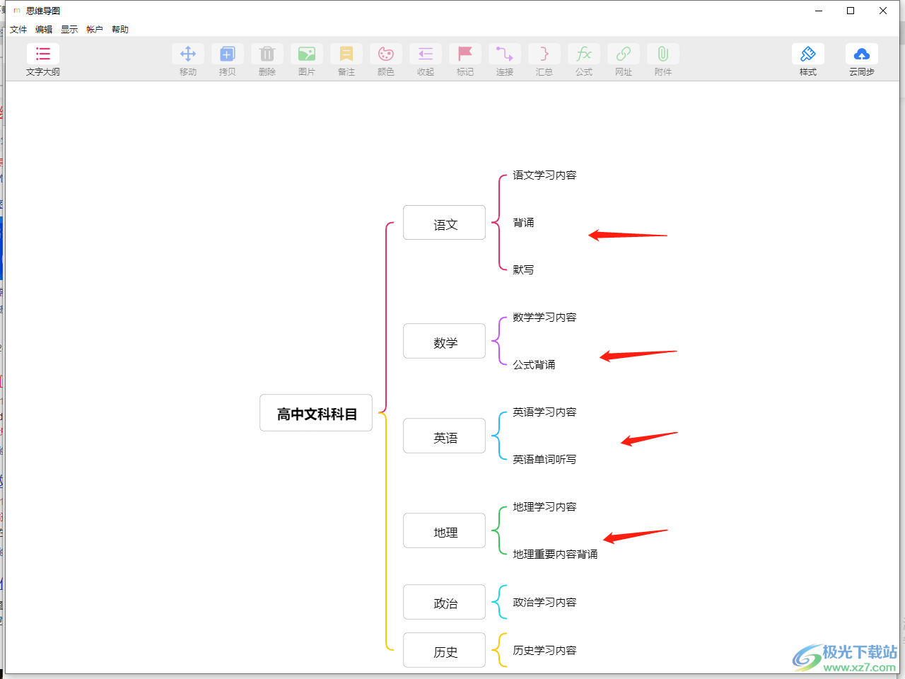 mindline思维导图的具体操作方法