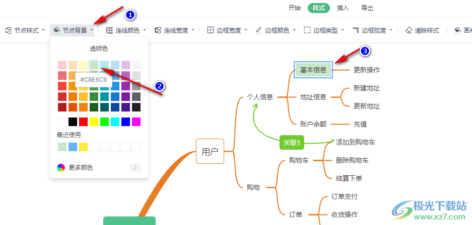 WPS PPT思维导图更改主题背景颜色的方法