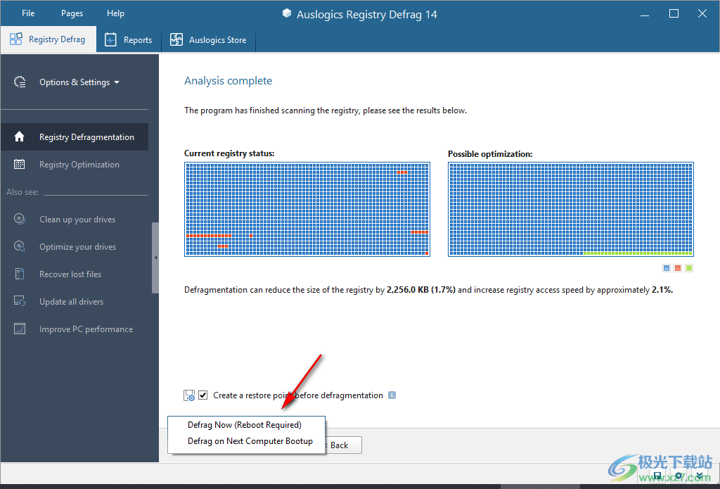 AusLogics Registry Defrag(注册表碎片整理工具)