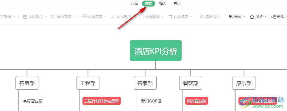 WPS PPT思维导图设置画布背景颜色的方法