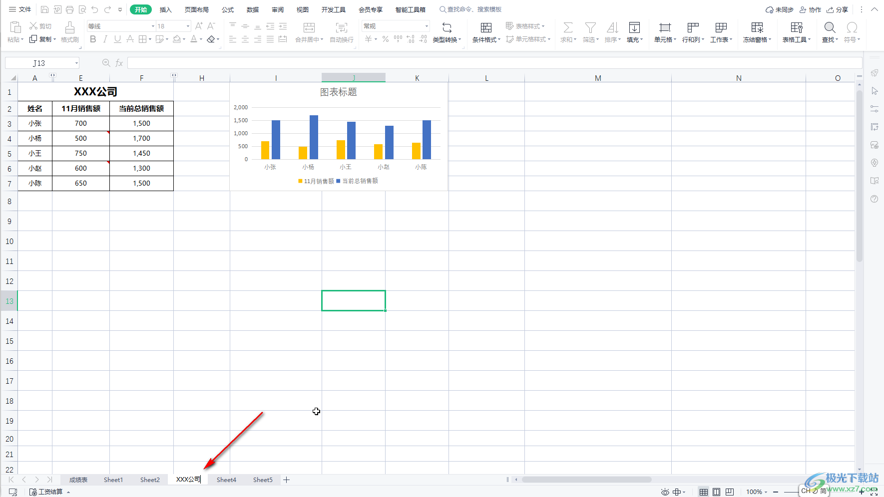 ​WPS Excel修改sheet工作表名字的方法教程