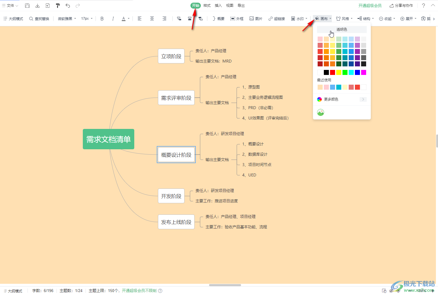 WPS演示电脑版编辑思维导图的方法教程