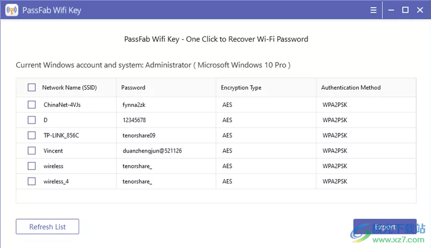 PassFab Wifi Key中文破解版(wifi密码查看器)