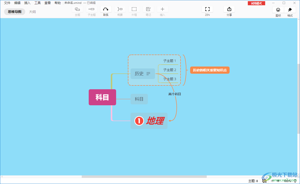 Xmind制作思维导图的方法