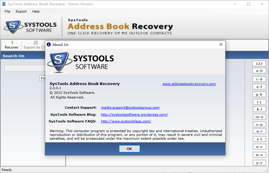 SysTools Address Book Recovery(通讯录恢复软件)(1)