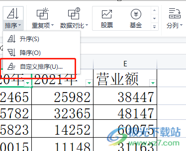 ​wps表格同时排序多列数据的教程