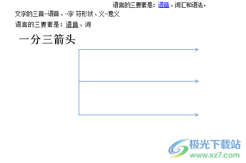 ​word文档中流程图的一分三箭头的绘制教程