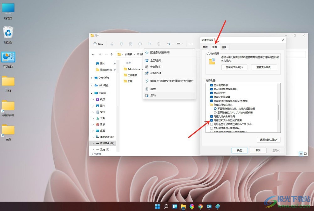 windows11显示文件后缀名的教程