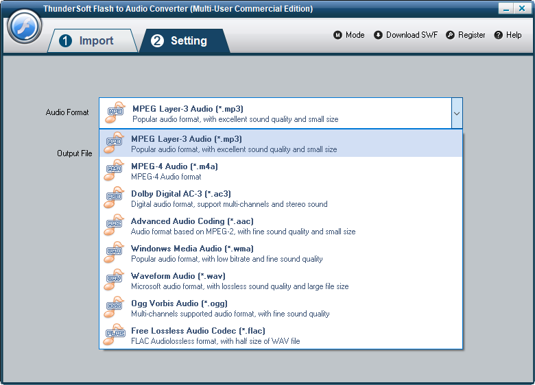 thundersoft flash to audio converter(swf转换MP3)(1)