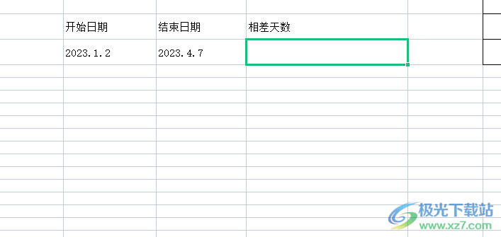 ​wps表格计算两个日期的相差天数的教程