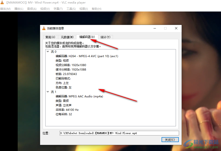 VLC播放器显示播放信息的方法