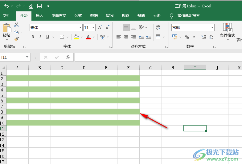 Excel隔行填充颜色的方法