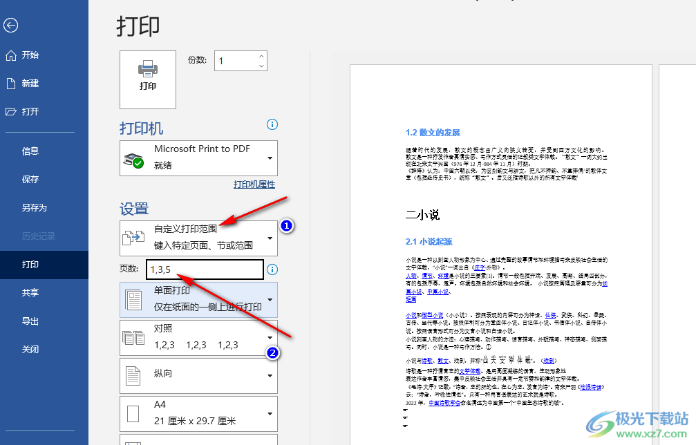 Word只打印奇数页的方法