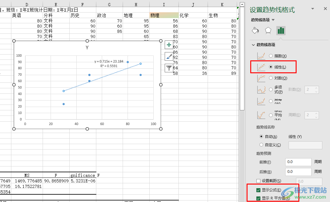 Excel做线性回归方程的方法