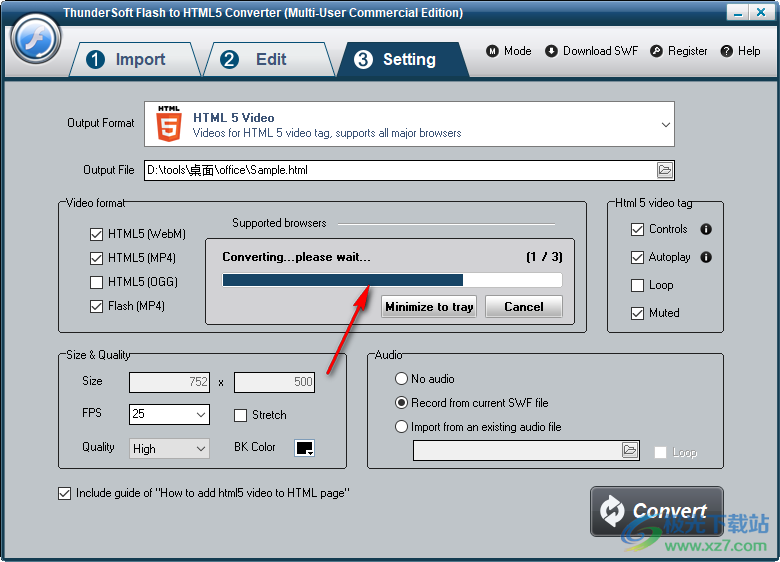 ThunderSoft Flash to HTML5 Converter(swf转换H5视频)