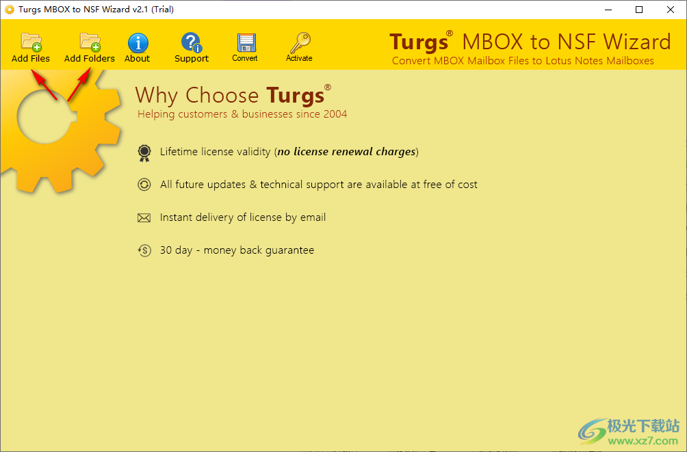Turgs MBOX to NSF Wizard(MBOX到NSF轉換工具)