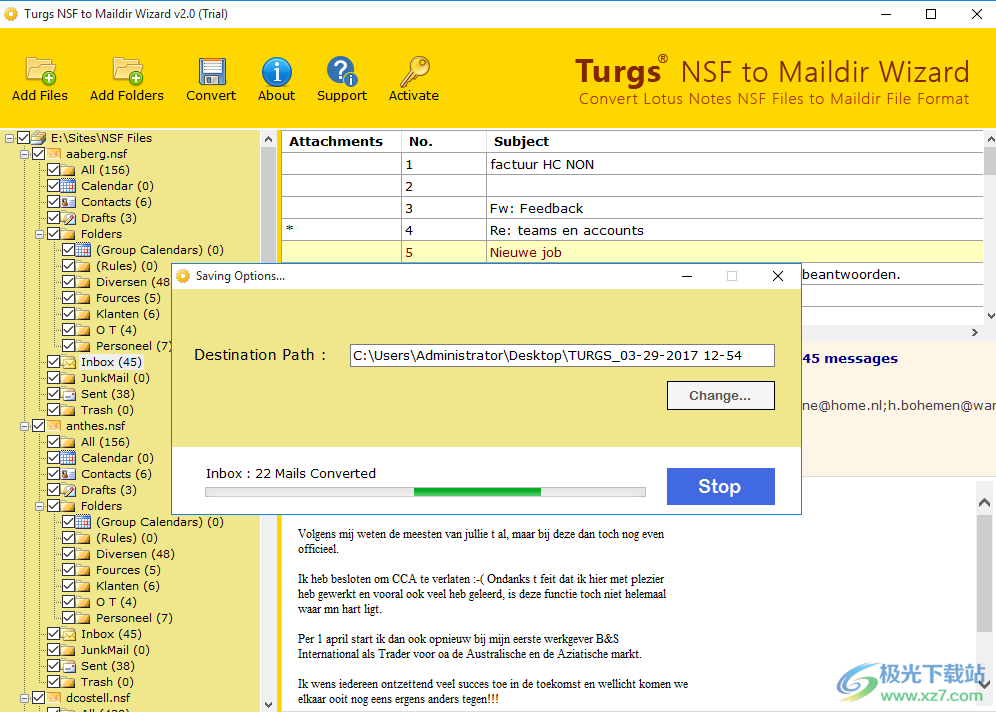 Turgs NSF to Maildir Wizard(NSF轉Maildir轉換工具)