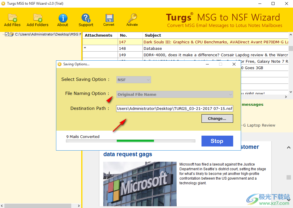 Turgs MSG to NSF Wizard(MSG转NSF转换工具)