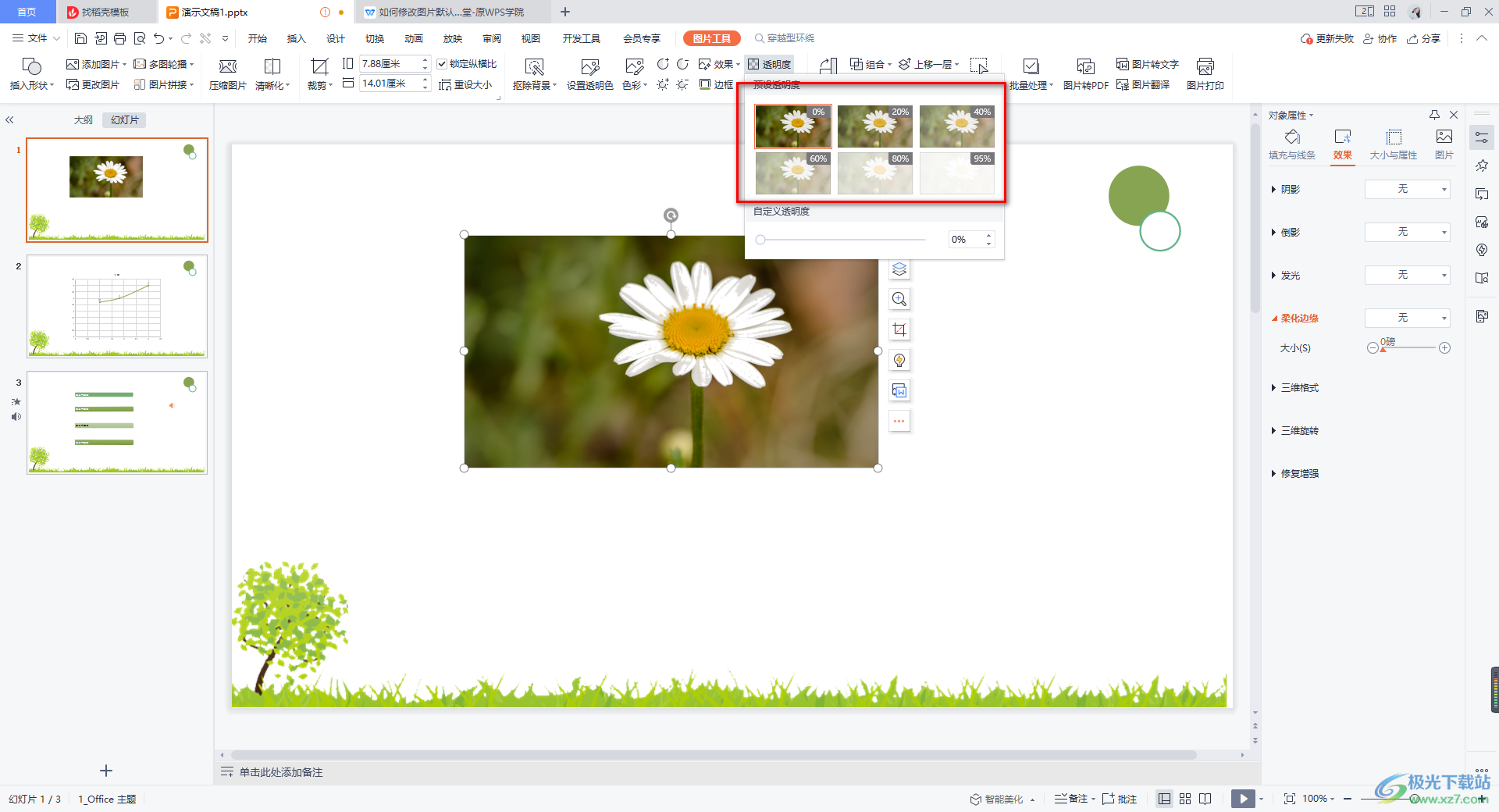 WPS PPT设置图片透明度的方法