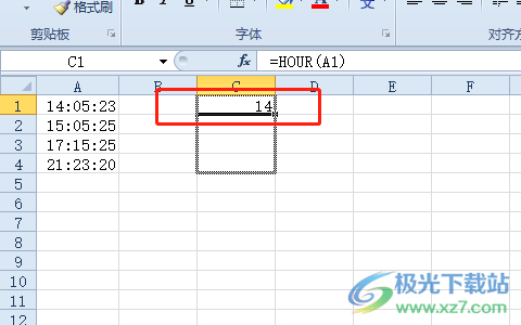 ​excel单独提取时间中的小时教程