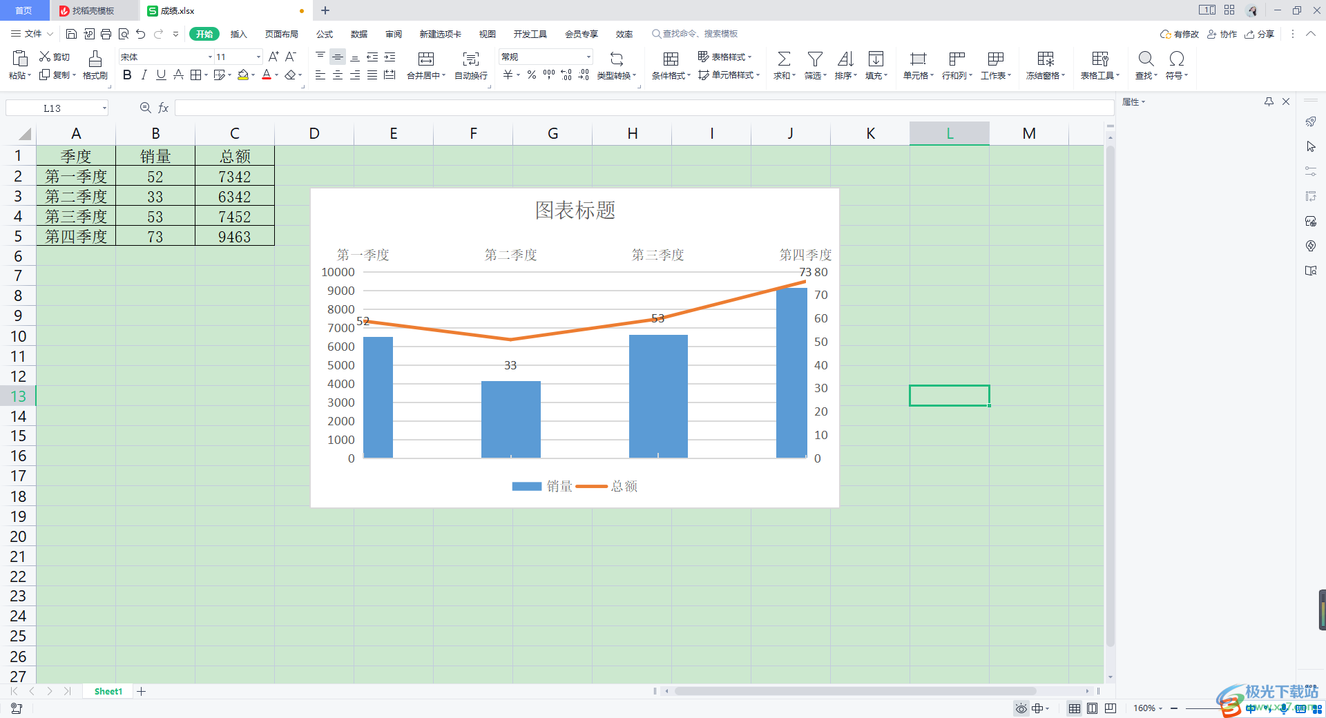 WPS Excel图表设置x轴数据的方法