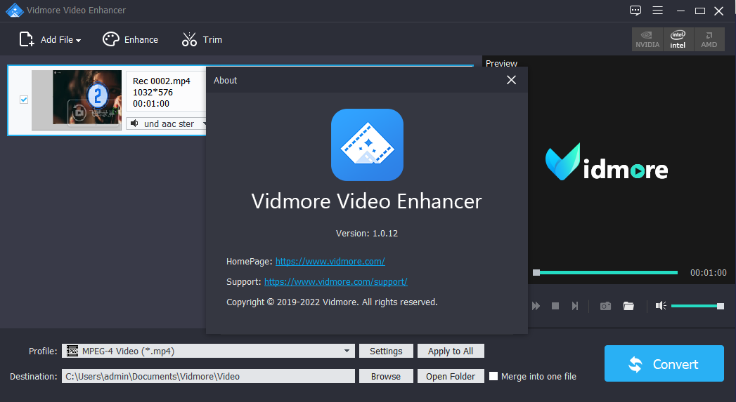 Vidmore Video Enhancer(视频增强软件)