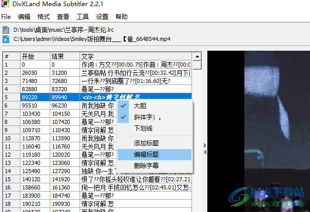 DivXLand Media Subtitler(字幕编辑修复工具)