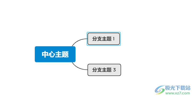 ​xmind删除中间一级的教程