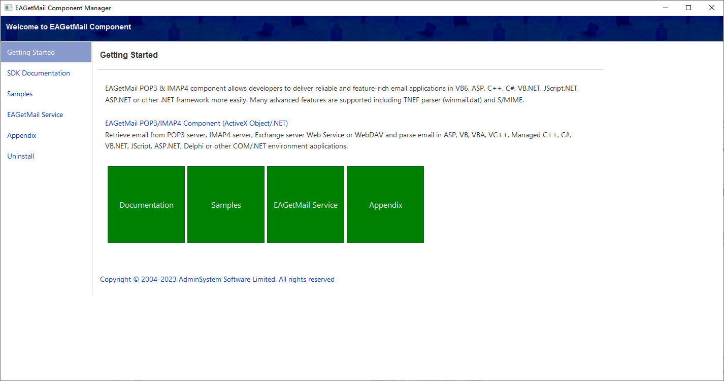 EAGetMail Component Manager(电子邮件组件管理工具)(1)