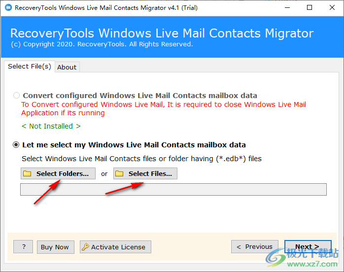 RecoveryTools Windows Live Mail Contacts Migrator