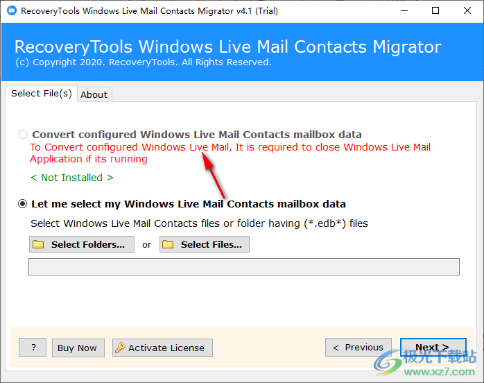 RecoveryTools Windows Live Mail Contacts Migrator