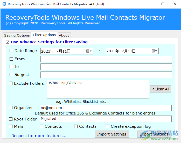 RecoveryTools Windows Live Mail Contacts Migrator