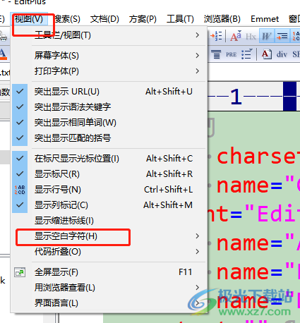 ​editplus编写界面出现一个q符号的去除教程