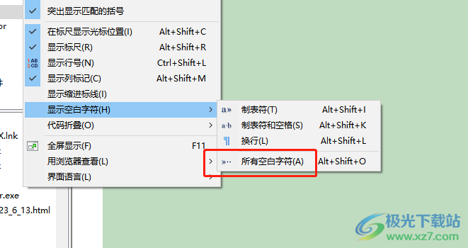 ​editplus显示空白字符的教程