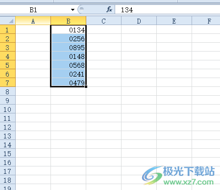 excel在一列数字前统一加个0的教程