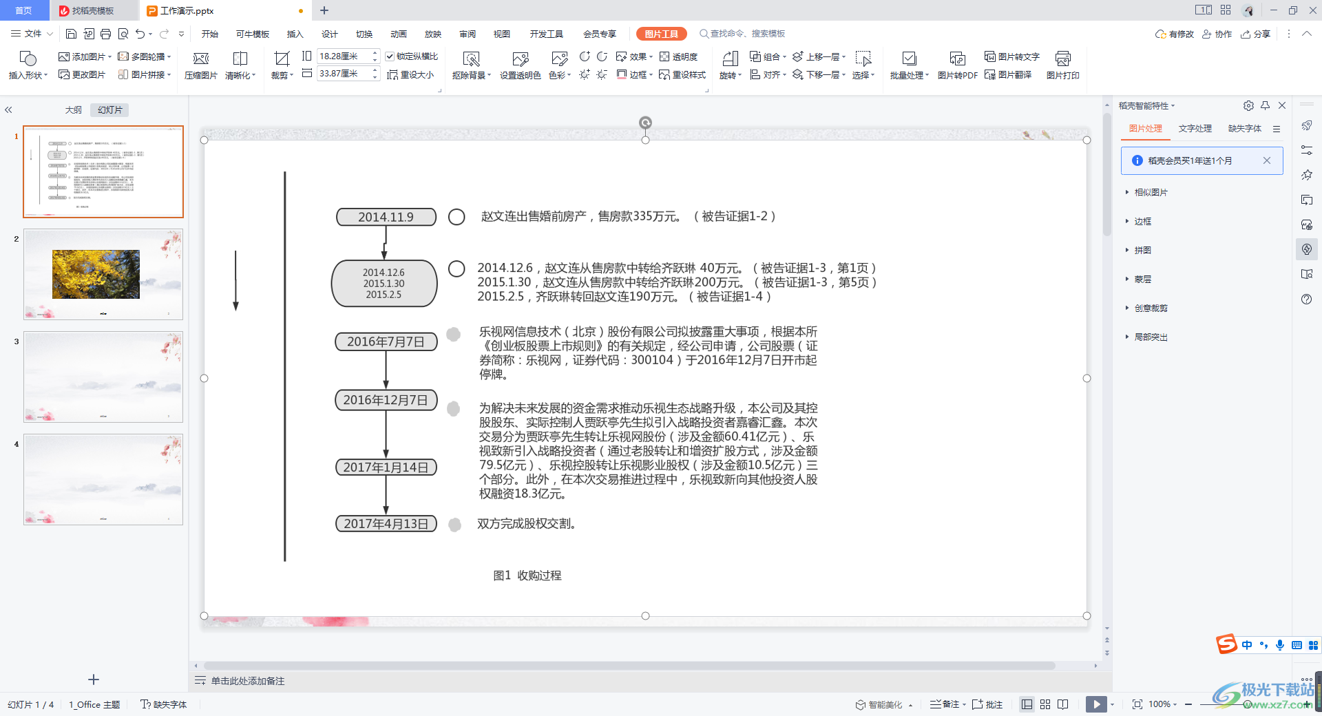 WPS演示中插入时间轴的方法